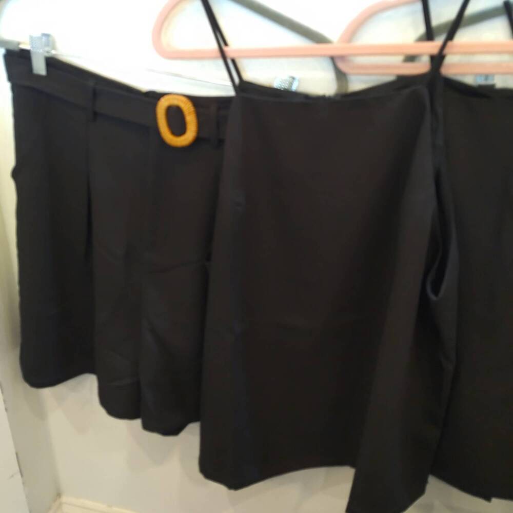 NEW AND THE WHY women's ratten top and bottom set in black